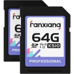 Carte sd 64 go jusqu'a 100 mo / s - lot de 2 carte m�moire sdxc uhs - i v30, u3, classe 10 pour appareil ...