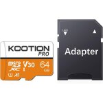 Carte sd 64 go micro sd carte m�moire uhs - i vitesse jusqu'� 90 mo / s, tf micro sdxc, t - flash a1 ...