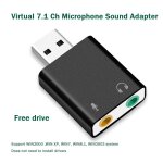 Carte son usb, adaptateur pour casque d'coute, micro, haut - parleur, ordinateur portable, carte son ...