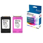 Premium cartouche - 2 cartouche compatible pour hp 62xl + 62clxl noir + couleur hp deskjet ink advantage ...