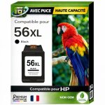 Cartouche 56xl c6656ae c6656ge compatible pour hp 450 5150 5550 noir 22 ml haute capacit� avec puce