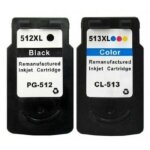 Cartouche d'encre canon pg - 512 black / cl - 513 pack de 2 cartouches canon compatibles