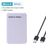 Cas de ssd blanc - botier pour disque dur sata ssd 2. 5 pouces, usb 3. 0, 4 couleurs, botier externe ...