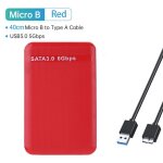 Cas ssd rouge - botier pour disque dur sata ssd 2. 5 pouces, usb 3. 0, 4 couleurs, botier externe hd, ...