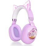 Casque audio enfant avec oreilles de chat, bluetooth 5. 4 over - ear avec rduction de bruit, microphone, ...