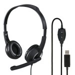 Casque micro de bureau pour pc  hs - usb250 , st�r�o, noir