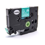 Cassette  ruban vhbw 12mm vert pour brother p - touch 200, 300, 500, 1000, 2000, 9000 comme tz - 735, ...