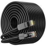 Cat 6 ethernet cable 50m, high speed internet cable 10gbps, rj45 lan patch cord, black, long ethernet ...