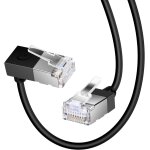 Cat 6 ethernet cable ultra thin 90 down angle 5m, rj45 flexible and compact cat 6a gigabit lan cable ...
