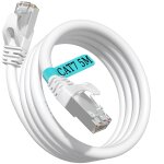 Cat 7 ethernet cable 5 m, rj45 shielded high speed 10gbps 600mhz s / ftp network cable white gigabit ... Cat 7 ethernet cable 5 m, rj45 shielded high speed 10gbps 600mhz s / ftp network cable white gigabit ...