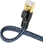 Cat 8 cable ethernet 15m blind cble rseau rj45, 40gbps 2000mhz nylon tress cble internet plat compatible ...