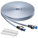 Cat 8 câble ethernet 15m, câble réseau lan gigabit rj45 plat haut débit, tressé cable internet 40gbps ... Cat 8 câble ethernet 15m, câble réseau lan gigabit rj45 plat haut débit, tressé cable internet 40gbps ...