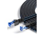 Cat 8 ethernet cable 16m - nylon braided network cable 40gbps 2000mhz flat stp rj45 lan cable compatible ...