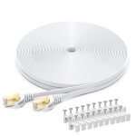 Cat 8 ethernet cable, 20m flat high speed gigabit lan network cable, 40gbps 2000mhz internet patch cord ...