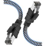 Cat 8 ethernet cable 4m, rj45 cable high speed network 40gbps 2000mhz, nylon braided double shielded ...