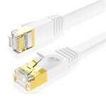 Cat 8 plat c�ble ethernet, cat8 c�ble ethernet lan rj45 r�seau sftp vitesse 40gbps 2000mhz compatible ...