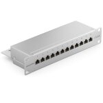 Cat6a panneau de brassage 12 port bureau 10 pouces le montage en rack assemblage du serveur 12x rj45 ...