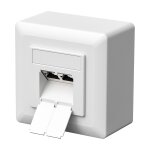 Cat6a prise rseau universelle - prise rseau - 2 ports rj45 - blinde - montage en saillie ou encastre ...