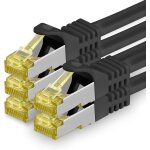 Cat7 cat 7 10gb / s sftp network cable 5x 0. 25m rj45 ethernet lan dsl router modem - black