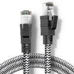 Cat8 ethernet cable 0. 5 m, rj45 cable high speed network 40gbps 2000mhz, nylon braided double shielded ...