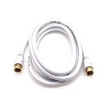 Cfry - 1. 8 m câble coaxial d'antenne tv sat rf blanc, connecteurs coaxiaux plaqués or mâle vers mâle ... Cfry - 1. 8 m câble coaxial d'antenne tv sat rf blanc, connecteurs coaxiaux plaqués or mâle vers mâle ...