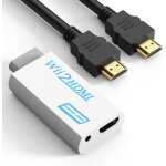 Cfry - adaptateur wii vers hdmi, cble de 1, 5m, rsolution 1080 / 720, sortie audio 3, 5mm, plug and ...