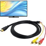 Cfry - cable hdmi vers rca 1, 5 m, convertisseur hdmi vers av audio video compatible avec ps2, wii, adaptateur ...