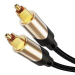 Cfry - cble optique 7, 6 m, cble audio numrique toslink [plaqu or 24 carats, tress] fibre spdif ...