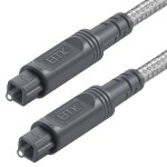 Cfry - cble optique audio numrique toslink cble 3m [tress en coton pour homme, durable et flexible] ...