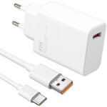 Chargeur 33w charge rapide, chargeur rapide et 2m cable usb c 6a mi turbo, type c charger adaptateur ...