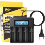 Chargeur accu 18650, lcd chargeur de piles, chargeur piles rechargeable, chargeur rapide 18650, chargeur ...