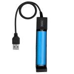 Chargeur batterie cylindrique usb 2a universal avec indicateur 4, 2v noir