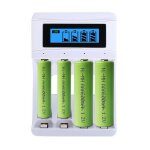 Chargeur de batterie intelligent usb  4 fentes, avec cble de chargement, cran lcd, prise pour piles ...