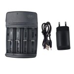 Chargeur de batterie usb intelligent  4 emplacements pour piles alcalines rechargeables, c, d, sc, a, ...