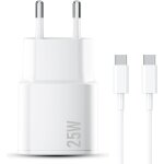 Chargeur rapide 25 w usb - c, avec cble de 2 m, compatible avec iphone 16 / 15 (pro / pro max / plus), ...