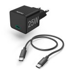 Chargeur rapide avec cble de charge usb - c, mini - chargeur, pd, 25 w, 1 m, noir