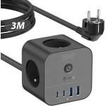 Chargeur rapide usb c 70w, prise multiprise cube 7 - en - 1 avec interrupteur, technologie gan iii, compatible ...