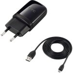 Chargeur secteur noir original prise de courant cordon d'alimentation cable de chargement micro usb d'origine ...