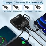 Chargeur de téléphone portable 10000mah avec câbles et lampe de poche intégrés, batterie externe, compatible ... Chargeur de téléphone portable 10000mah avec câbles et lampe de poche intégrés, batterie externe, compatible ...