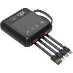 Chargeur de tlphone portable 10000mah avec cbles et lampe de poche intgrs, batterie externe, compatible ...