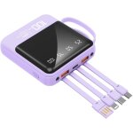 Chargeur de tlphone portable 10000mah avec cbles et lampe de poche intgrs, batterie externe, compatible ...