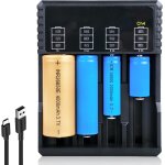Chargeur universel à 4 compartiments avec affichage led, chargeur 18650, 18350, 21700, 16340, 26650, ... Chargeur universel à 4 compartiments avec affichage led, chargeur 18650, 18350, 21700, 16340, 26650, ...