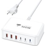 Chargeur usb c, 100w 6 port chargeur rapide usb c multiple secteur 3 usb - c + 3 usb - a 3. 1a type c ...