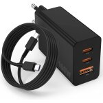 Chargeur usb c 100w, adaptateur secteur de charge rapide usb compatible avec iphone 16 / 15 / iphone ...