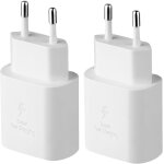 Chargeur usb c 25 w 2 pices chargeur rapide, adaptateur secteur pd de type c pour samsung galaxy s25 ...