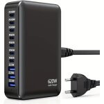 Chargeur usb c a 620 w 10 ports usb prise adaptateur avec 3 ports pd pps 100 w et multi pd 65 w sortie ...