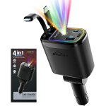 Chargeur de voiture rtractable 4 en 1 avec led ciel etoil, 66 w, chargeur de voiture rapide allume ...