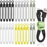 Checarzhn - - no1 - 50 pices silicone cable ties cable tie rutilisable attache cable silicone cord ...