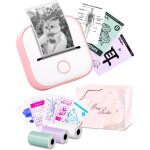 Checarzhn - - no1 - mini imprimante d'etiquettes - t02 petite imprimante portable, imprimante d'autocollants ...