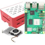 Checarzhn - - no1 - raspberry pi 5 ram 8go avec botier rouge et blanc et radiateur actif